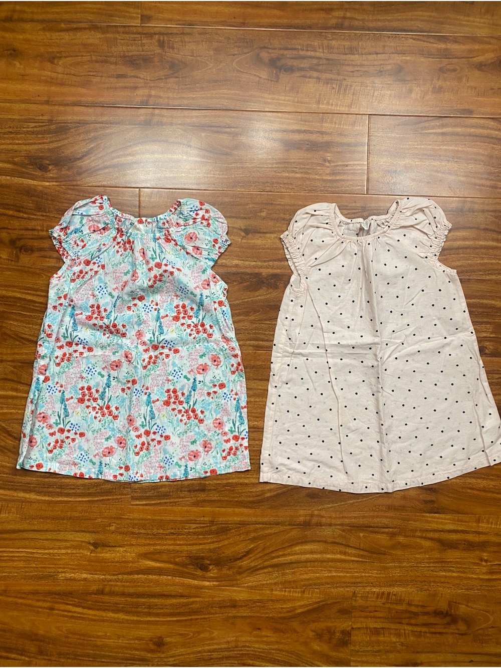 H&M Toddler Girls Pink Floral & Polka Dot Lightweight Dresses Size 1Y-2Y Casual